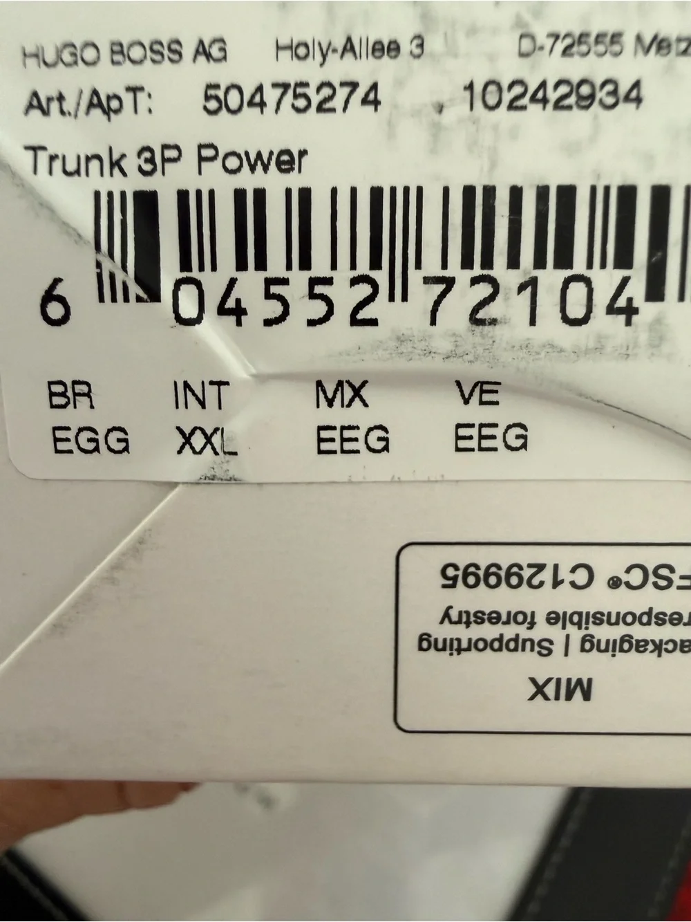 Hugo Boss Men’s size XXL Power Boxer trunk 3 Pack White cotton Blend stretch New